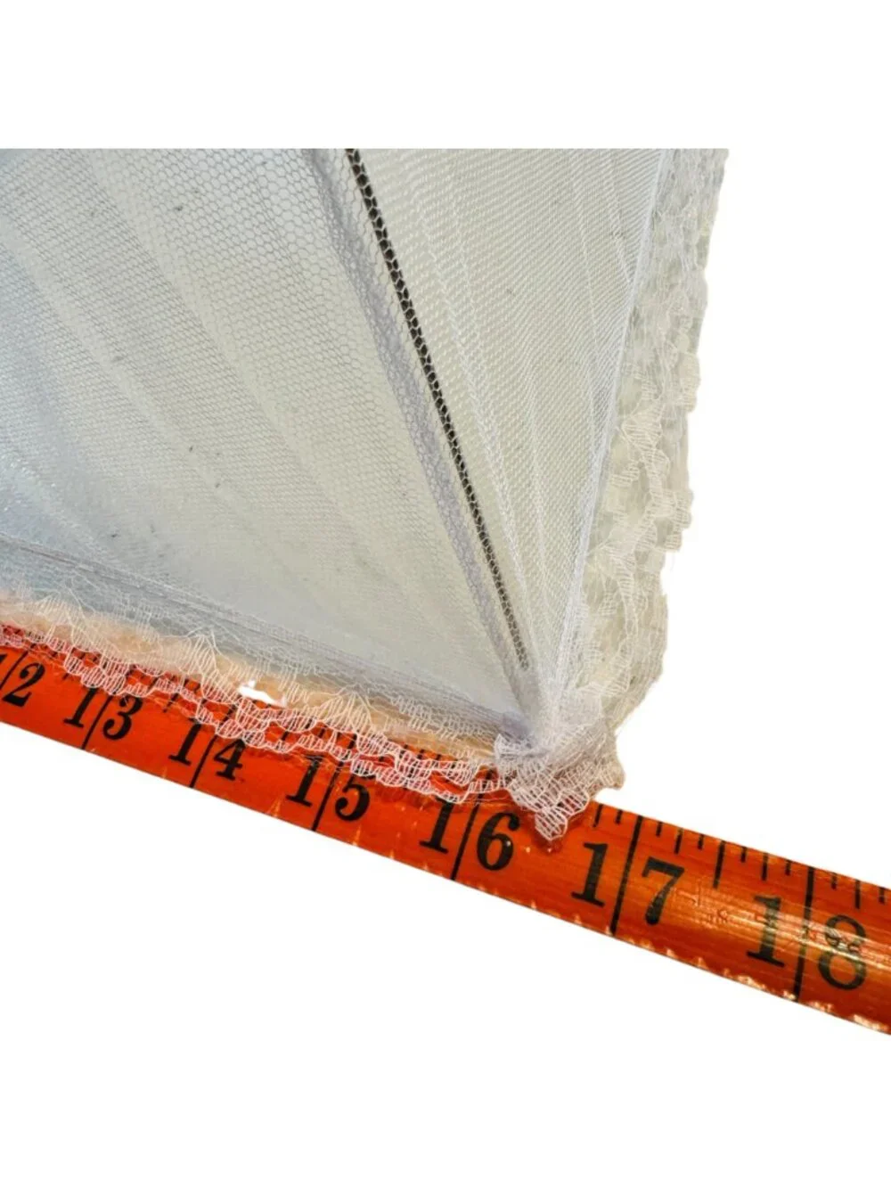 Foldable Mesh Food Cover With Lace Trim 17 x 17 Inches Set Of 4 Lightweight & Du